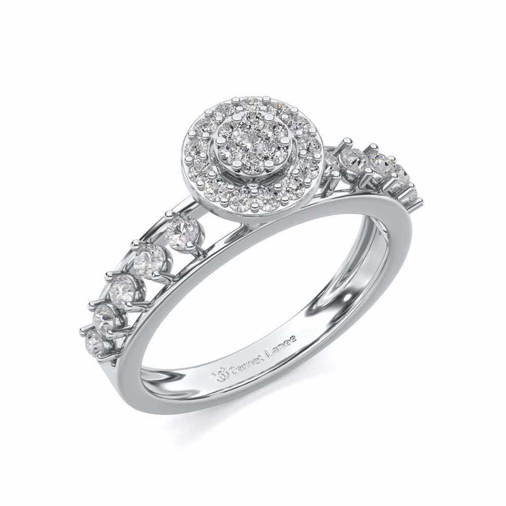 Shiny Eye Silver Ring - White Gold - Image 1