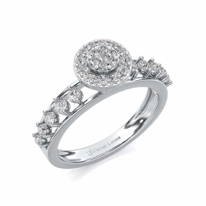 Shiny Eye Silver Ring - White Gold - Image 1