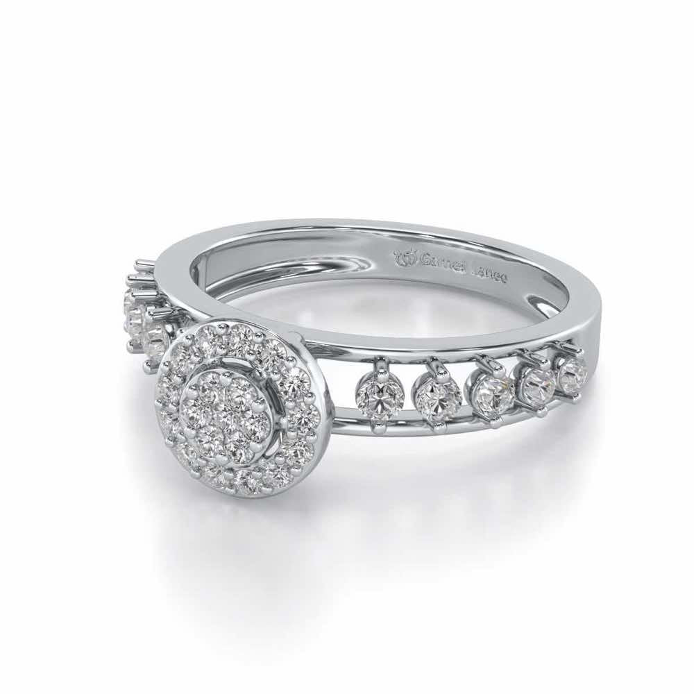 Shiny Eye Silver Ring - White Gold - Image 2