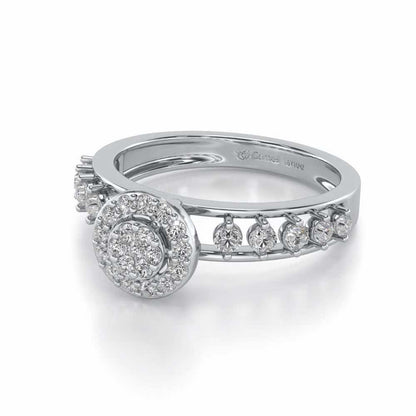 Shiny Eye Silver Ring - White Gold - Image 2