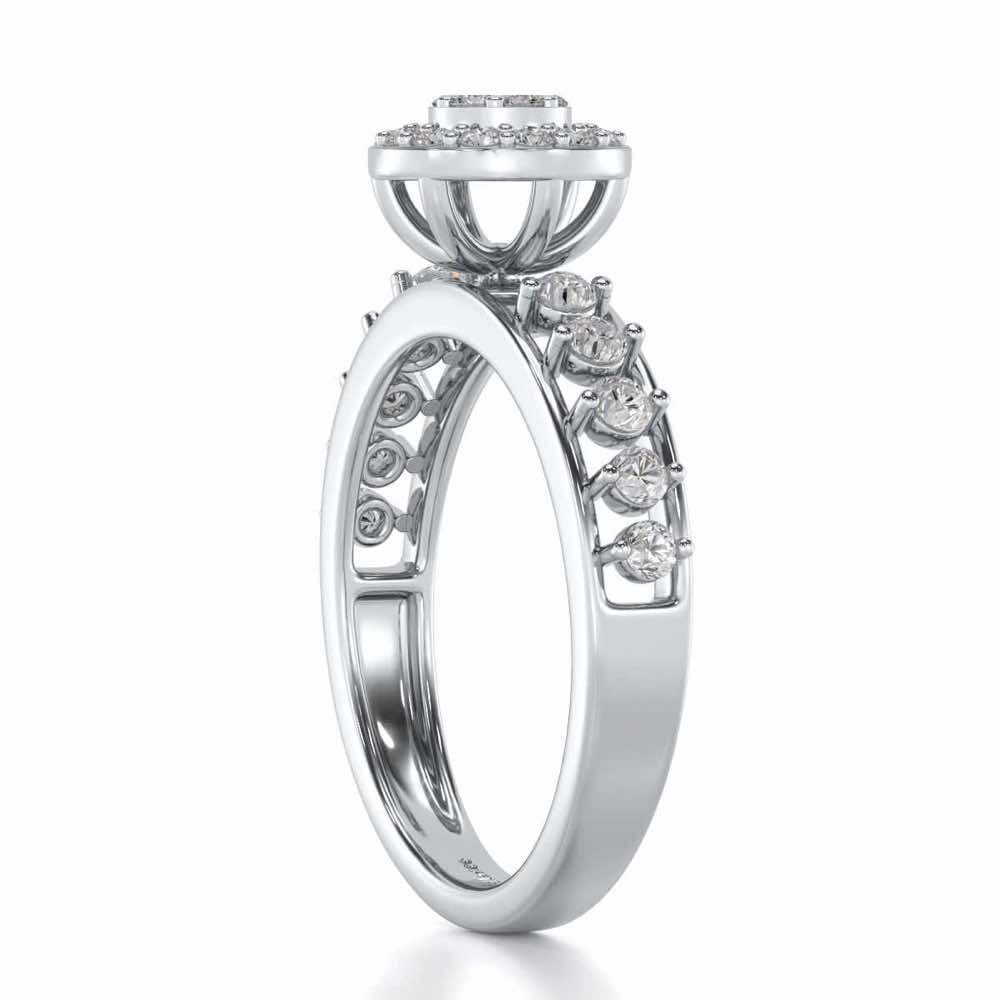 Shiny Eye Silver Ring - White Gold - Image 3