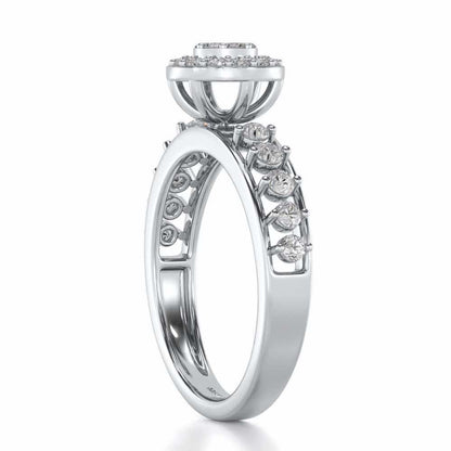 Shiny Eye Silver Ring - White Gold - Image 3