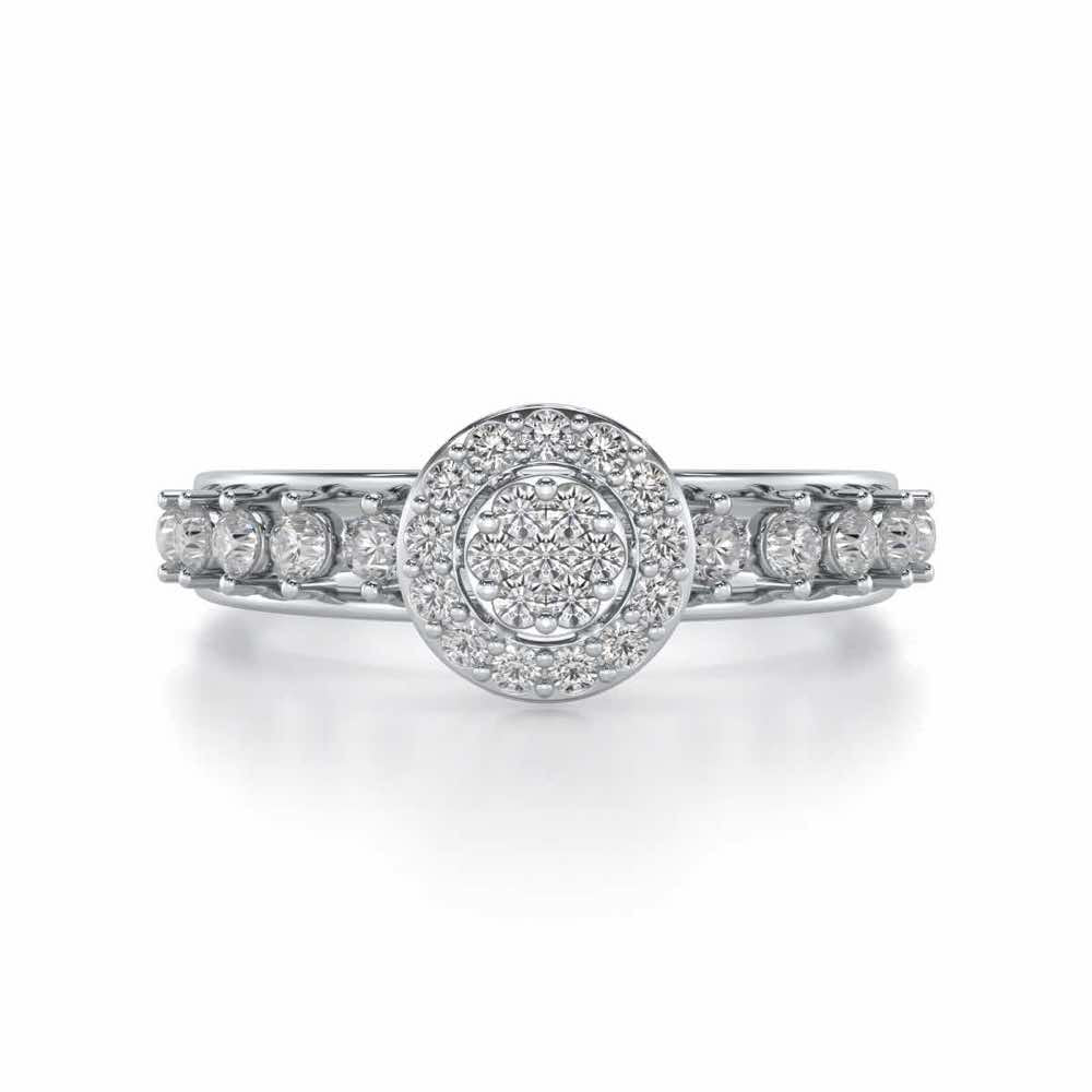 Shiny Eye Silver Ring - White Gold - Image 4