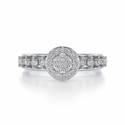 Shiny Eye Silver Ring - White Gold - Image 4