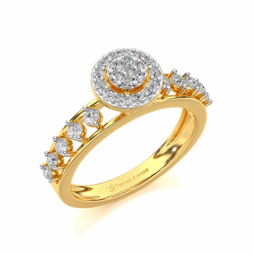 Shiny Eye Silver Ring - Yellow Gold - Image 1