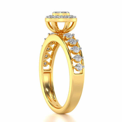 Shiny Eye Silver Ring - Yellow Gold - Image 3