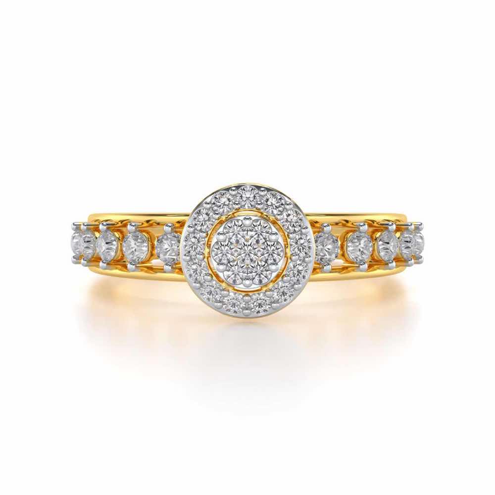 Shiny Eye Silver Ring - Yellow Gold - Image 4
