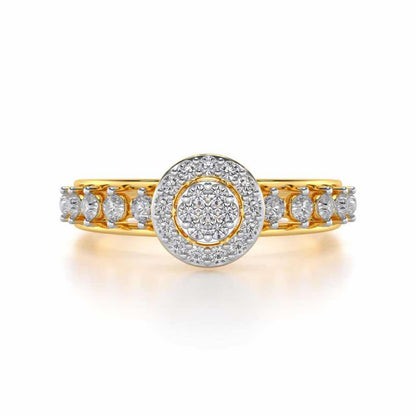 Shiny Eye Silver Ring - Yellow Gold - Image 4