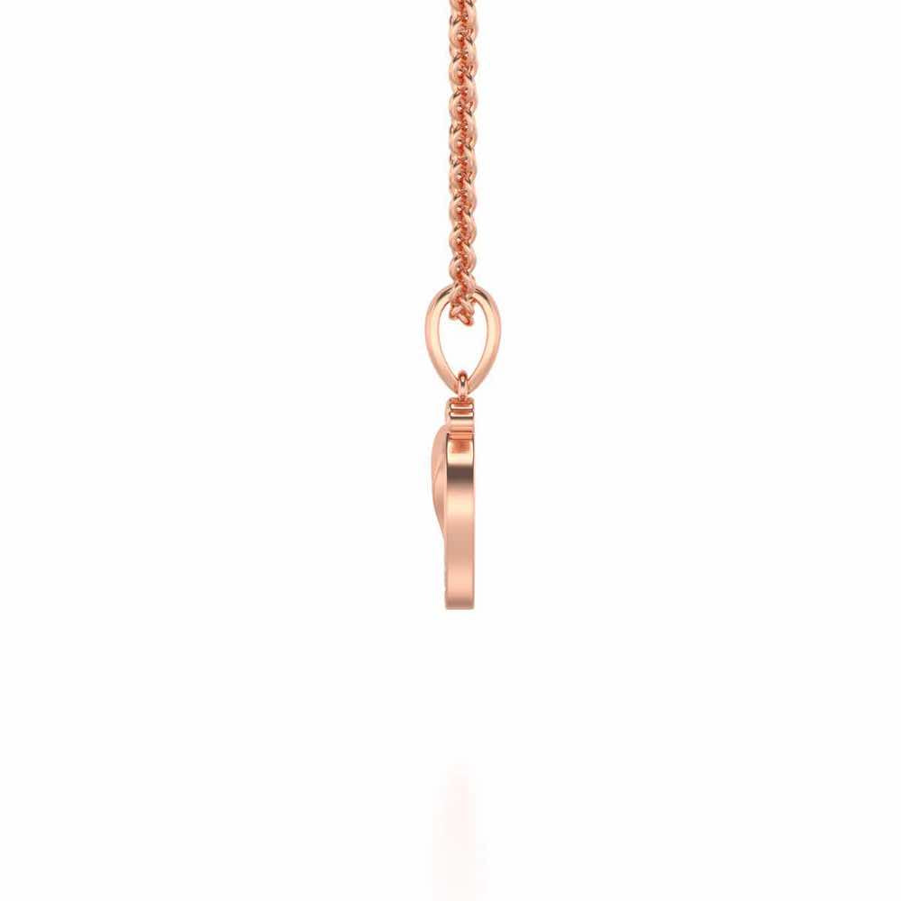 Shiny Foot Silver Pendant - Rose Gold - Image 3
