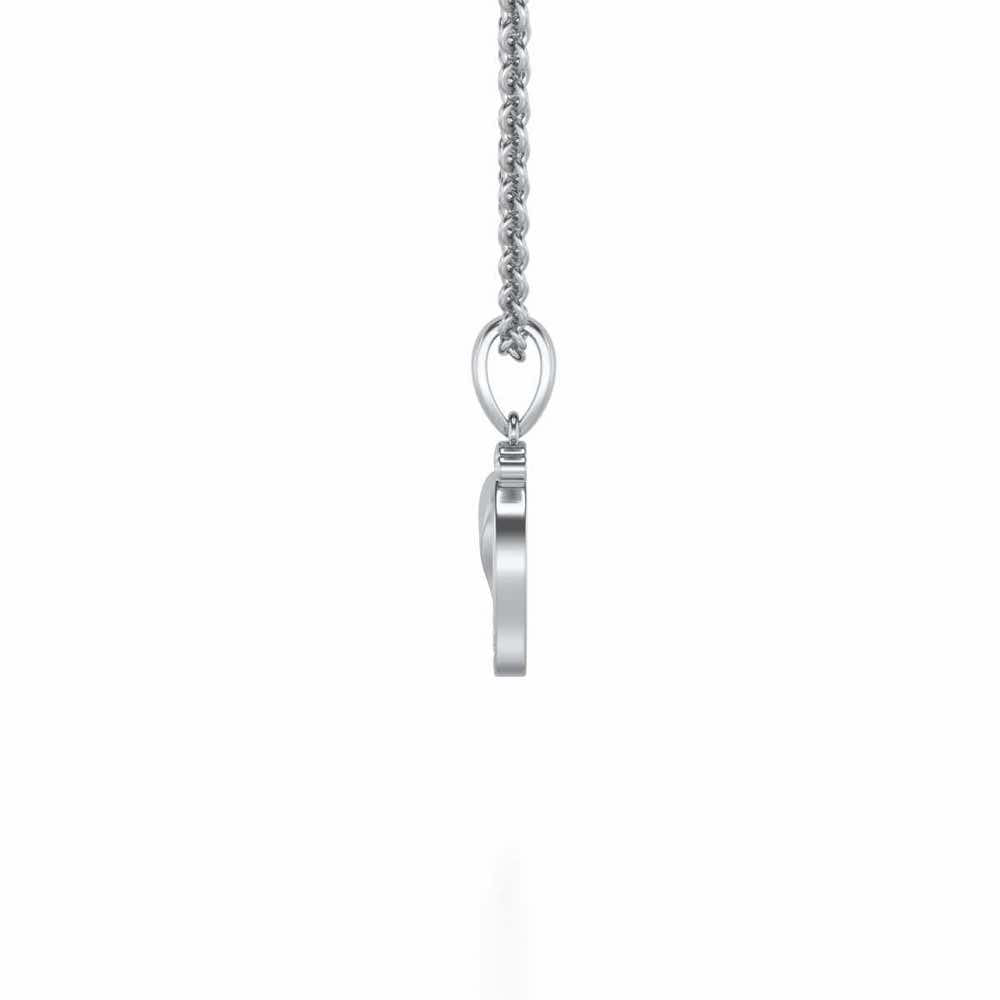 Shiny Foot Silver Pendant - White Gold - Image 3