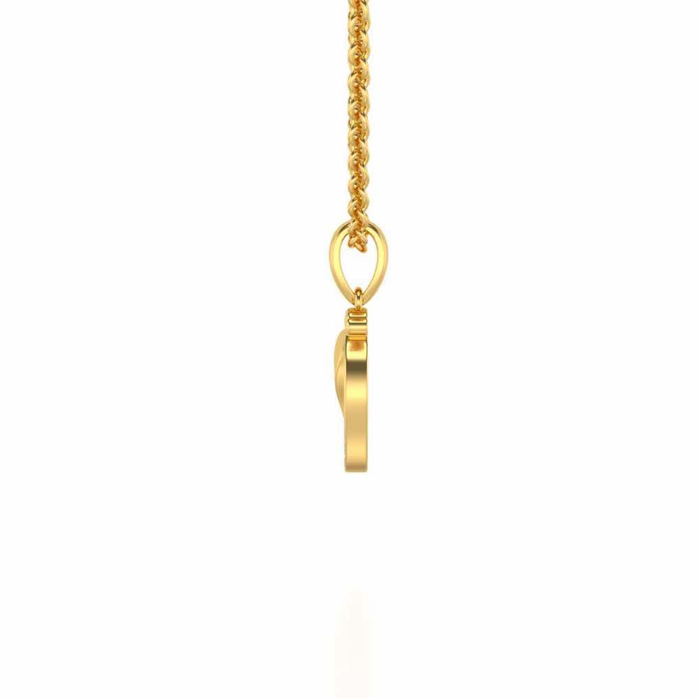 Shiny Foot Silver Pendant - Yellow Gold - Image 3