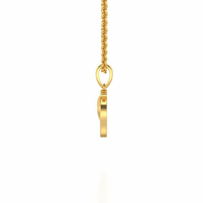 Shiny Foot Silver Pendant - Yellow Gold - Image 3