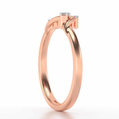 Shiny Wave Silver Ring - Rose Gold - Image 3