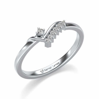 Shiny Wave Silver Ring - White Gold - Image 1