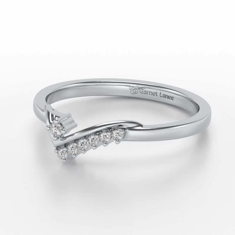 Shiny Wave Silver Ring - White Gold - Image 2