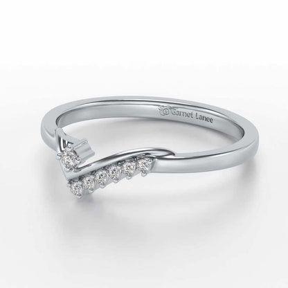 Shiny Wave Silver Ring - White Gold - Image 2