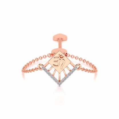 Shiva Crown Adjustable Silver Ring - Rose Gold - Image 1