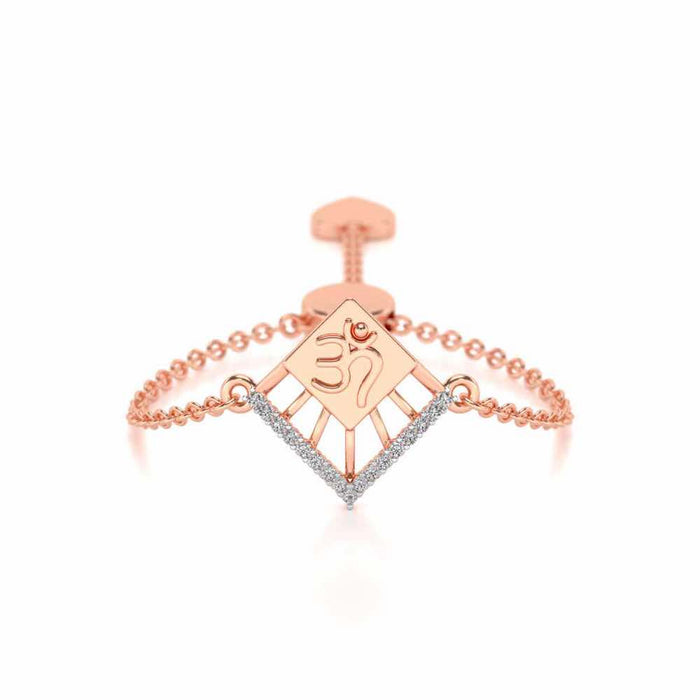 Shiva Crown Adjustable Silver Ring - Rose Gold - Image 1