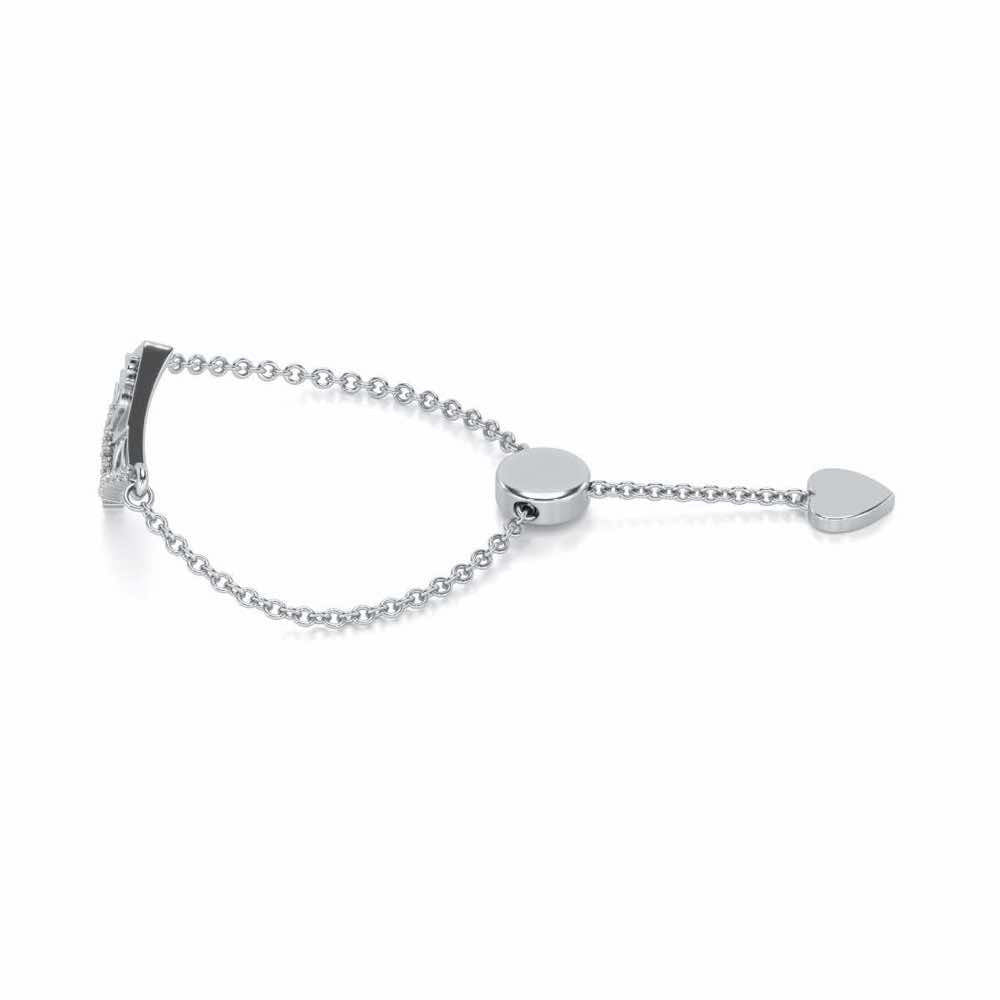 Shiva Crown Adjustable Silver Ring - White Gold - Image 2