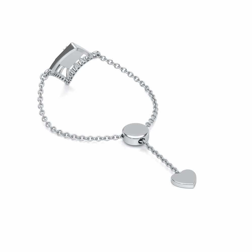 Shiva Crown Adjustable Silver Ring - White Gold - Image 3