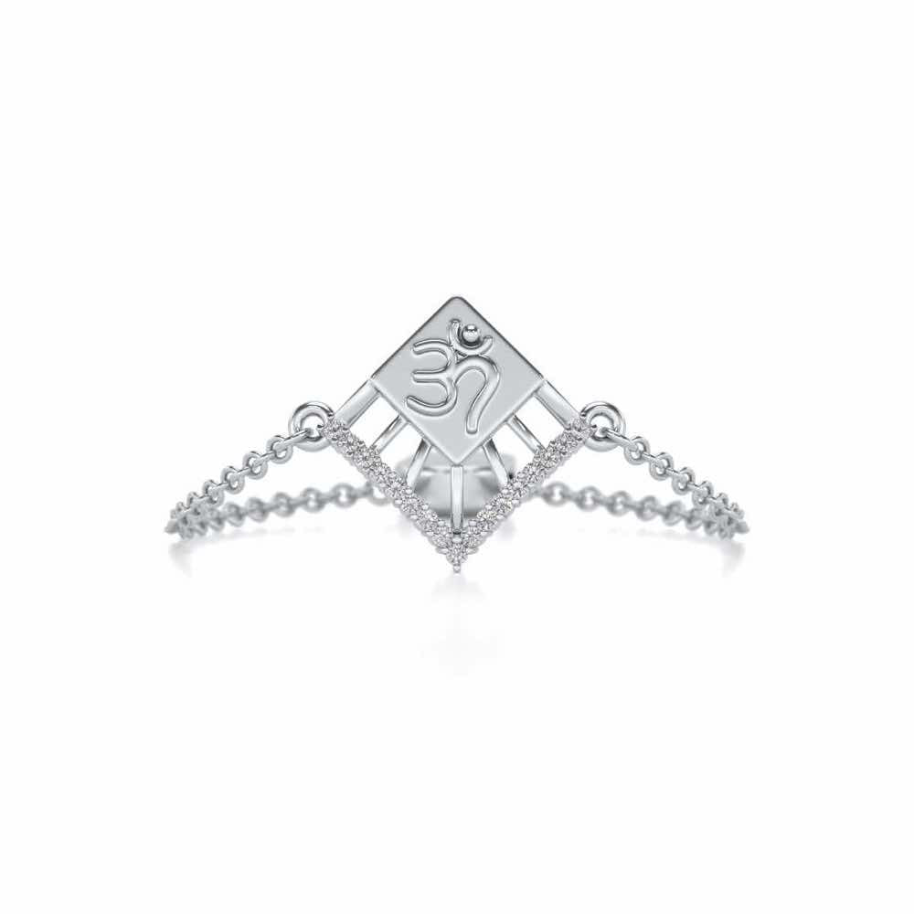 Shiva Crown Adjustable Silver Ring - White Gold - Image 4