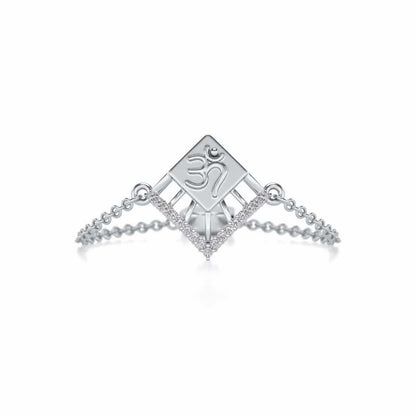 Shiva Crown Adjustable Silver Ring - White Gold - Image 4