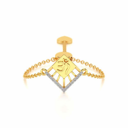 Shiva Crown Adjustable Silver Ring - Yellow Gold - Image 1