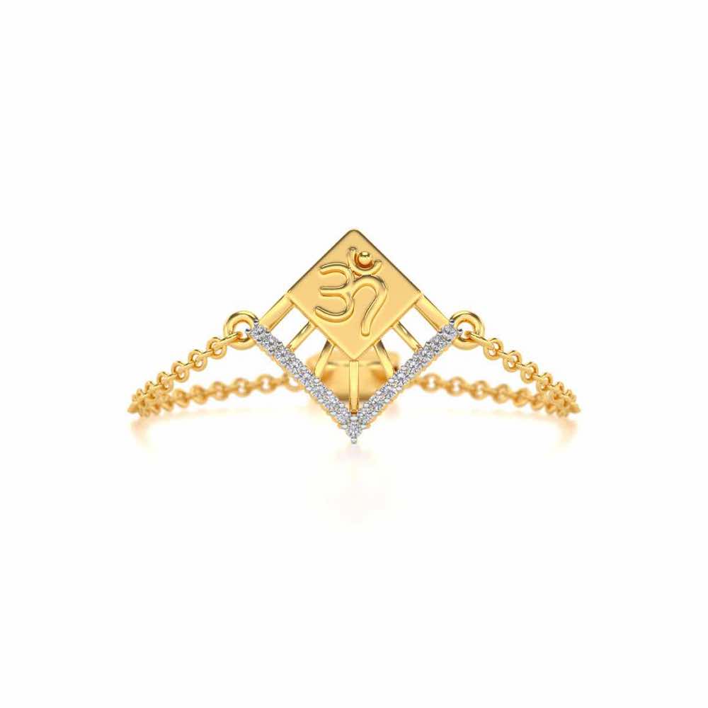 Shiva Crown Adjustable Silver Ring - Yellow Gold - Image 4