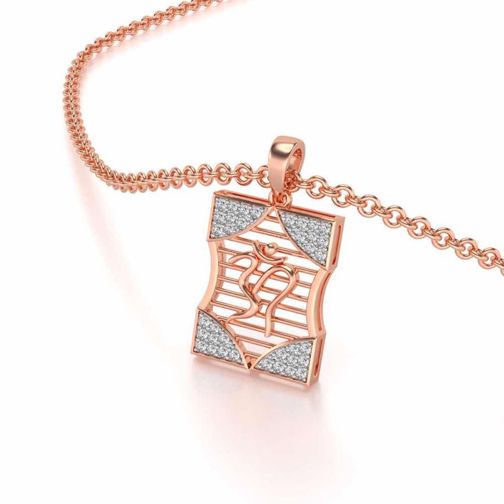 Shivaya Silver Pendant - Rose Gold - Image 2