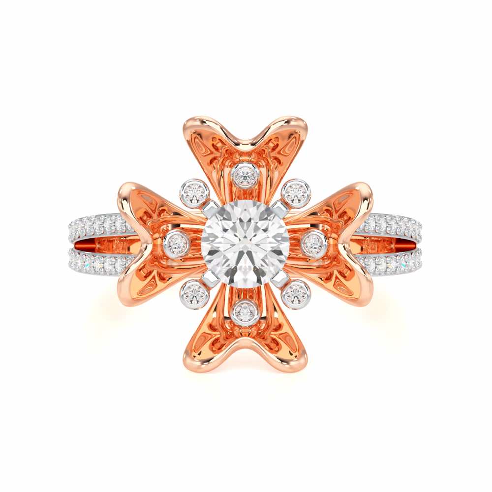 Sigma Bloom Solitaire Ring - Rose Gold - Image 4