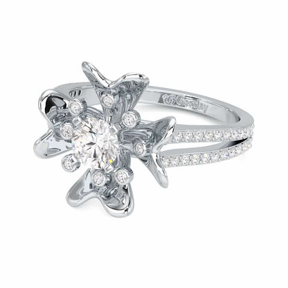 Sigma Bloom Solitaire Ring - White Gold - Image 2