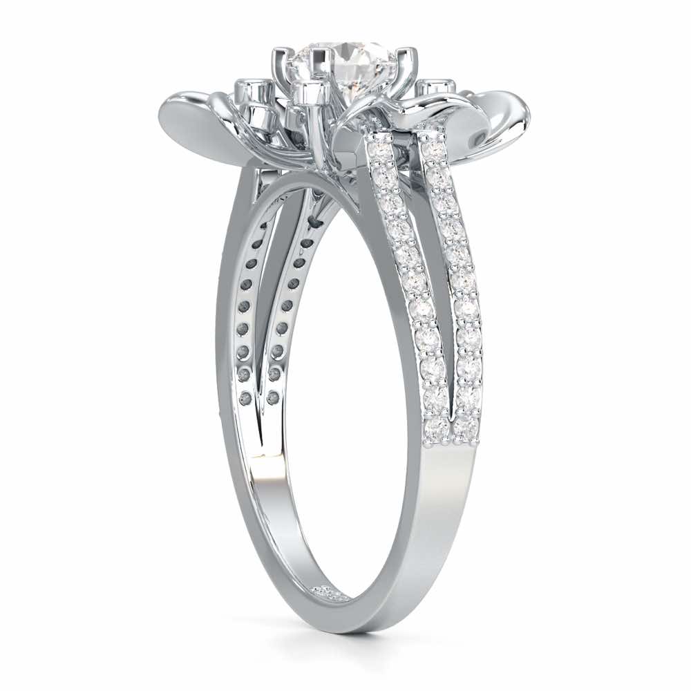 Sigma Bloom Solitaire Ring - White Gold - Image 3