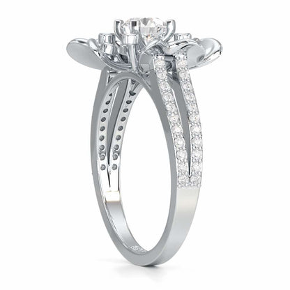 Sigma Bloom Solitaire Ring - White Gold - Image 3