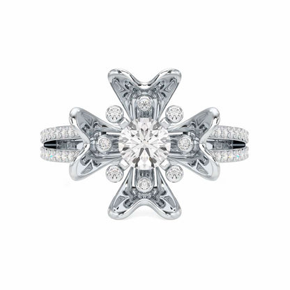 Sigma Bloom Solitaire Ring - White Gold - Image 4