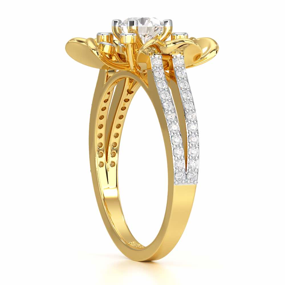 Sigma Bloom Solitaire Ring - Yellow Gold - Image 3