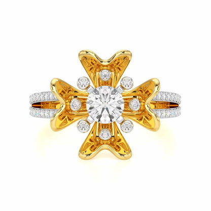 Sigma Bloom Solitaire Ring - Yellow Gold - Image 4