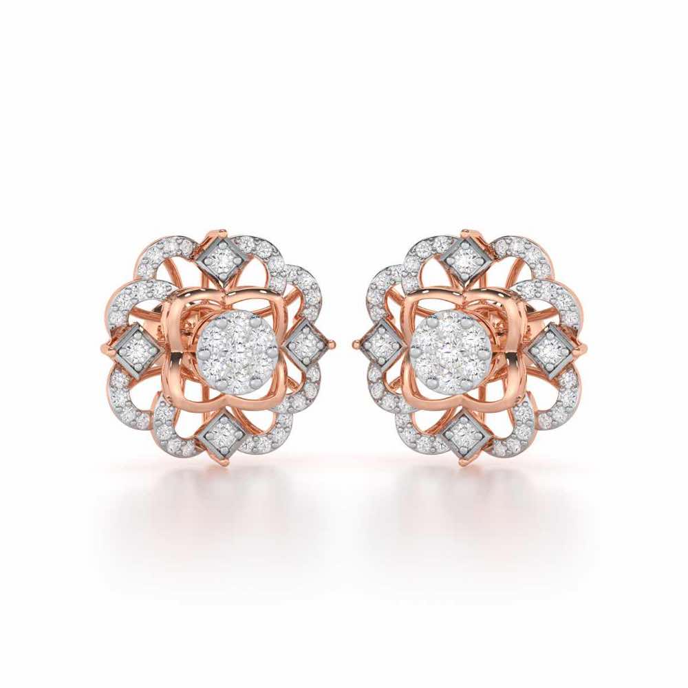 Silk Shimmer Silver Earrings - Rose Gold - Image 1