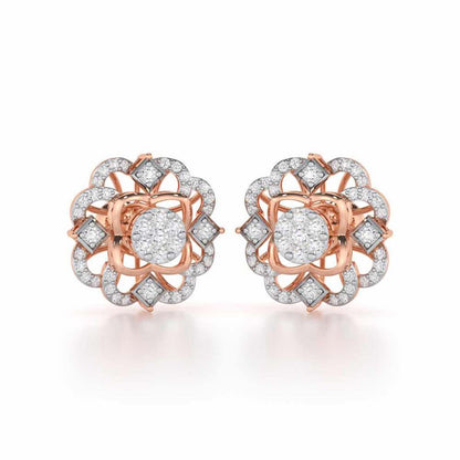 Silk Shimmer Silver Earrings - Rose Gold - Image 1