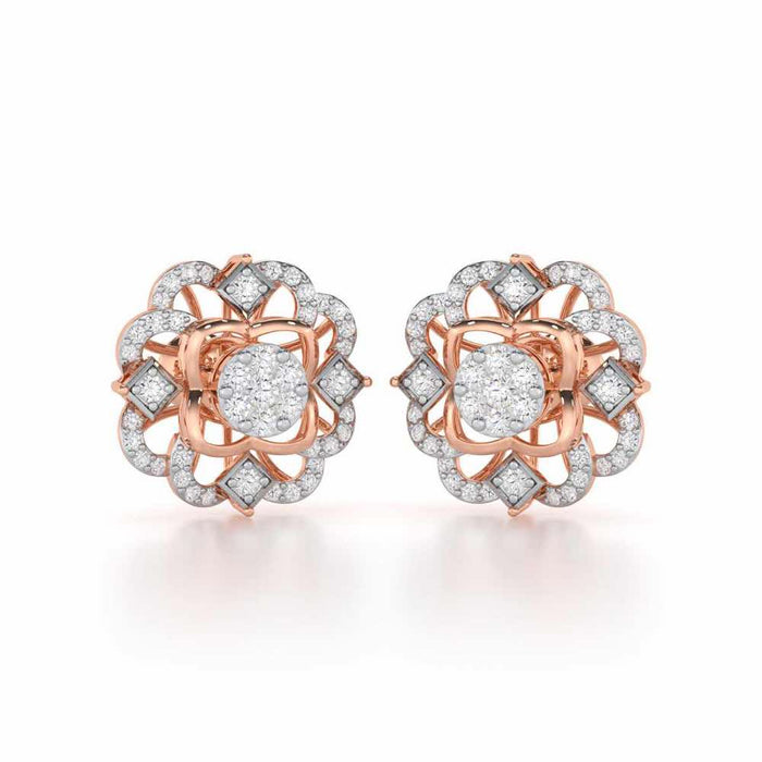 Silk Shimmer Silver Earrings - Rose Gold - Image 1