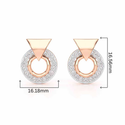 Silk Shimmer Silver Earrings - Rose Gold - Image 2