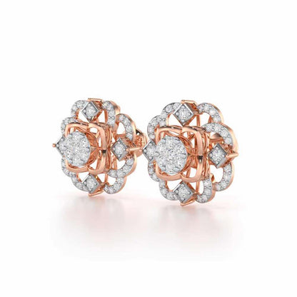 Silk Shimmer Silver Earrings - Rose Gold - Image 3
