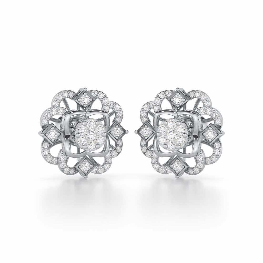 Silk Shimmer Silver Earrings - White Gold - Image 1