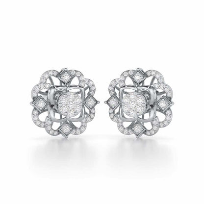 Silk Shimmer Silver Earrings - White Gold - Image 1