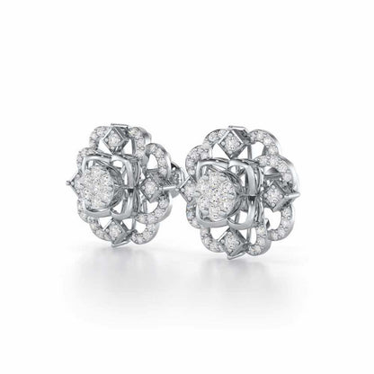 Silk Shimmer Silver Earrings - White Gold - Image 3