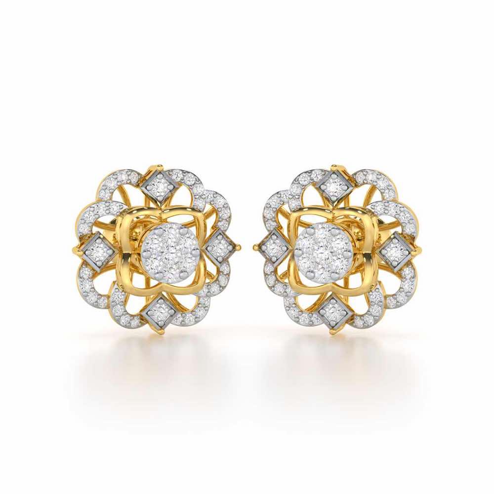 Silk Shimmer Silver Earrings - Yellow Gold - Image 1