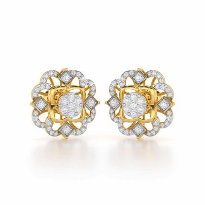 Silk Shimmer Silver Earrings - Yellow Gold - Image 1