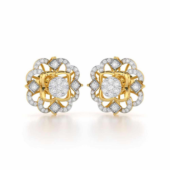 Silk Shimmer Silver Earrings - Yellow Gold - Image 1