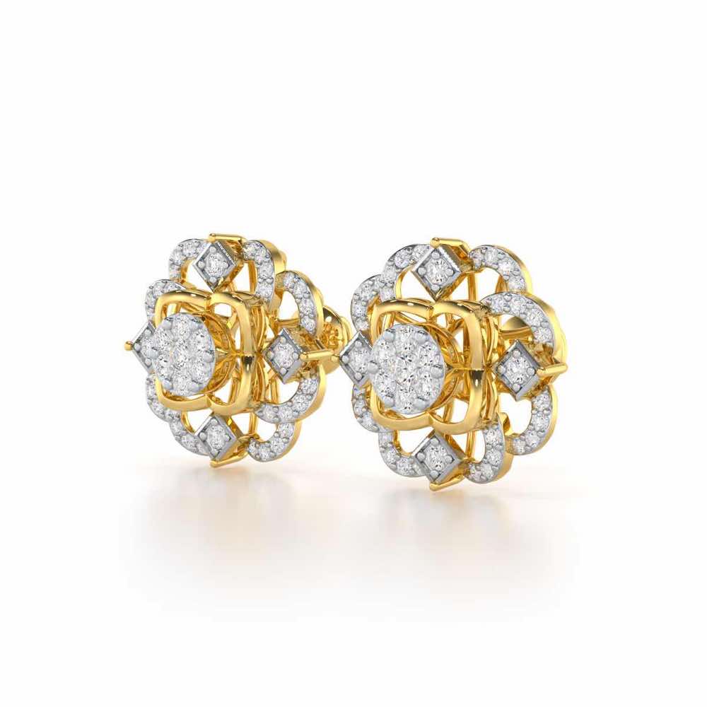 Silk Shimmer Silver Earrings - Yellow Gold - Image 3