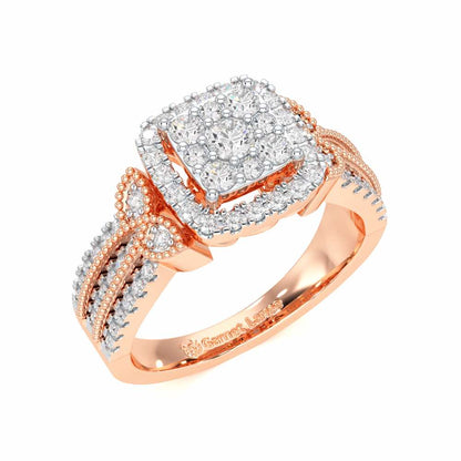 Silk Spark Silver Ring - Rose Gold - Image 1