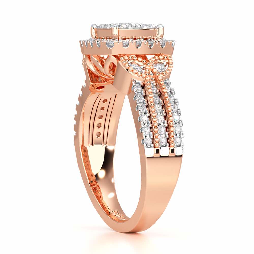 Silk Spark Silver Ring - Rose Gold - Image 3